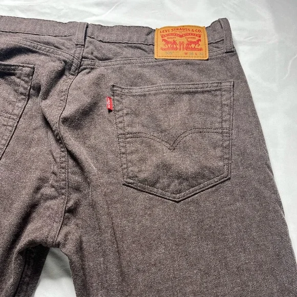 Levi's 505 Men’s pants Brown size 36X32 soft comfortable - Picture 12 of 14